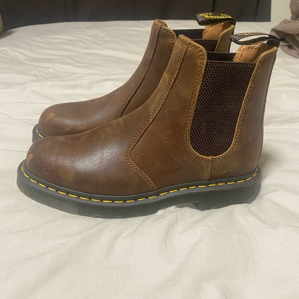 Dr. Martens Dark Tan Slip on Boots